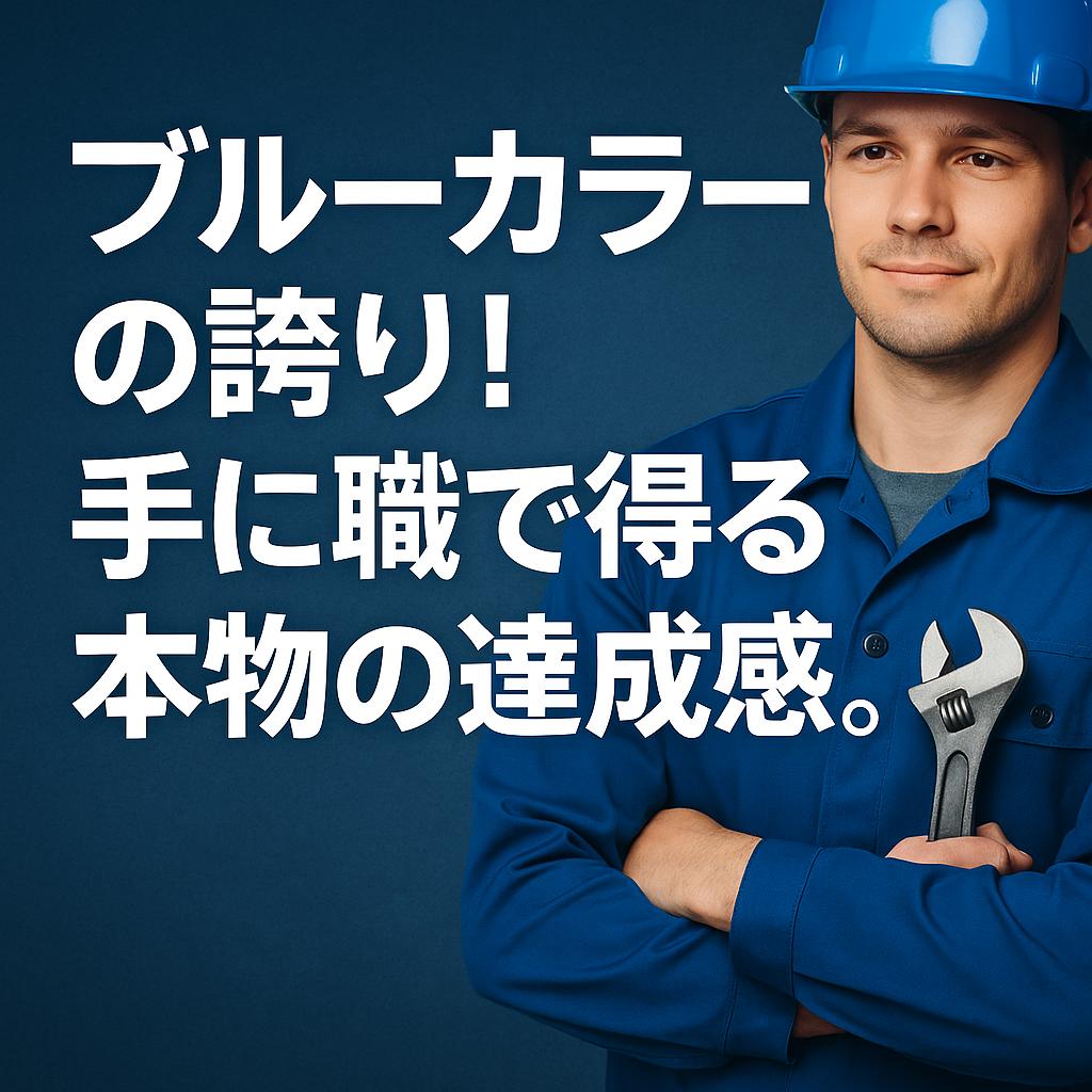 ブルーカラーの誇り！手に職で得る本物の達成感。